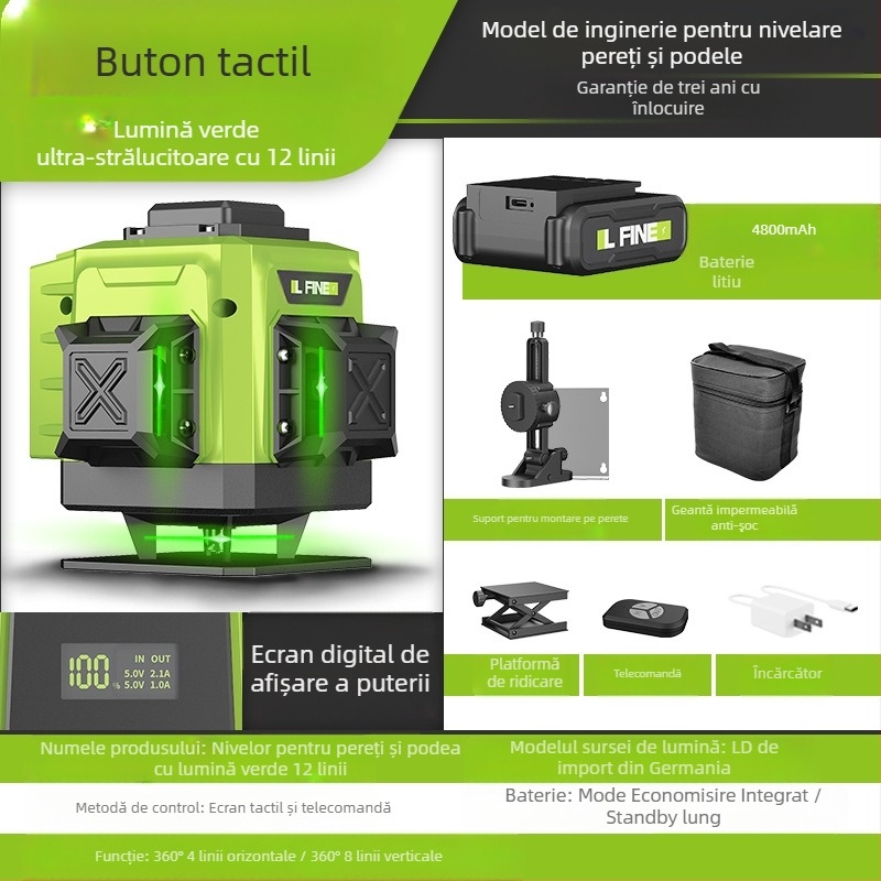 Nivel laser LFIEN 360-09 – funcționare cu laser