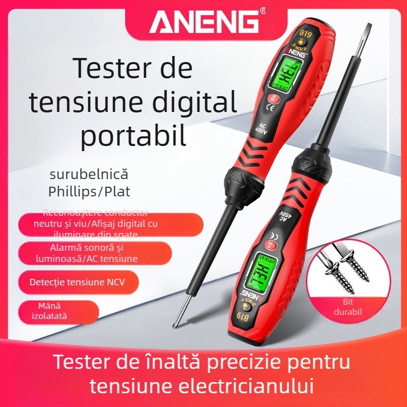 ANENG stilou de măsurare inteligent, de înaltă precizie, cu afișaj digital – tester multifuncțional pentru verificarea liniilor și măsurarea tensiunii