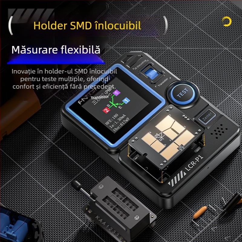 Măsurător LCR inteligent, tester tranzistori, detecție MOSFET, testare multifuncțională a condensatorilor și rezistorilor, model Lcr-p1, brand Fnirsi