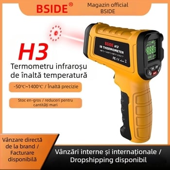 BSIDE termometru infraroșu, timp de răspuns 0,5 s, model BS-H3-001, pentru bucătărie și uz casnic – măsurarea temperaturii uleiului și apei