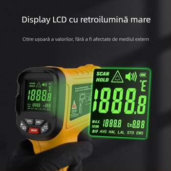 BSIDE termometru infraroșu, timp de răspuns 0,5 s, model BS-H3-001, pentru bucătărie și uz casnic – măsurarea temperaturii uleiului și apei