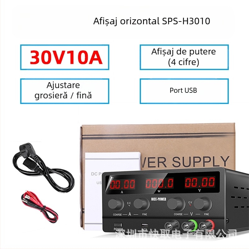 Sursă de alimentare DC reglabilă cu comutație SPS-H3010, 30V 10A