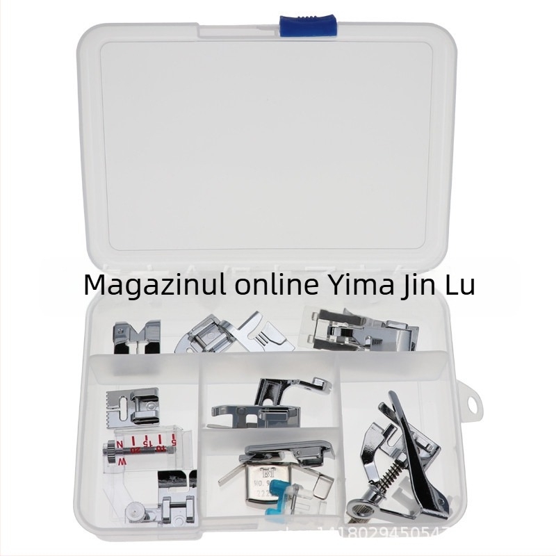 Set de picioare pentru mașina de cusut, 11 piese, model 505A, picioară pentru fermoar invizibil, picioară de overlock, pentru uz casnic, YOKOYAMA