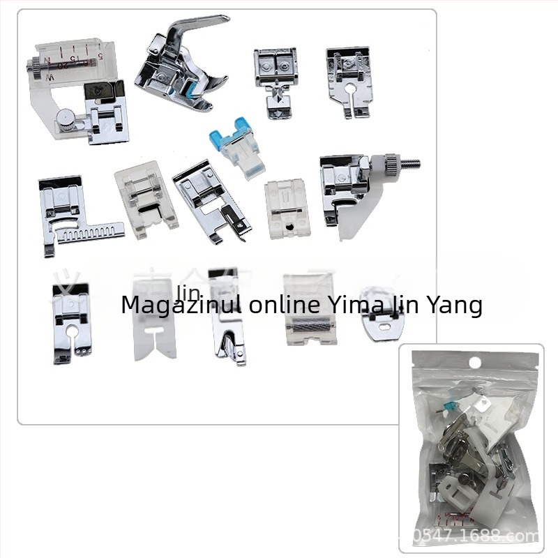 Set de picioare pentru mașina de cusut, 11 piese, model 505A, picioară pentru fermoar invizibil, picioară de overlock, pentru uz casnic, YOKOYAMA