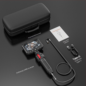 Endoscop cu ecran încorporat, sondă articulată la 360° pentru inspecții auto, cameră HD 2 MP, IP67 rezistent la apă, lungime de lucru 1000 mm, iluminare LED