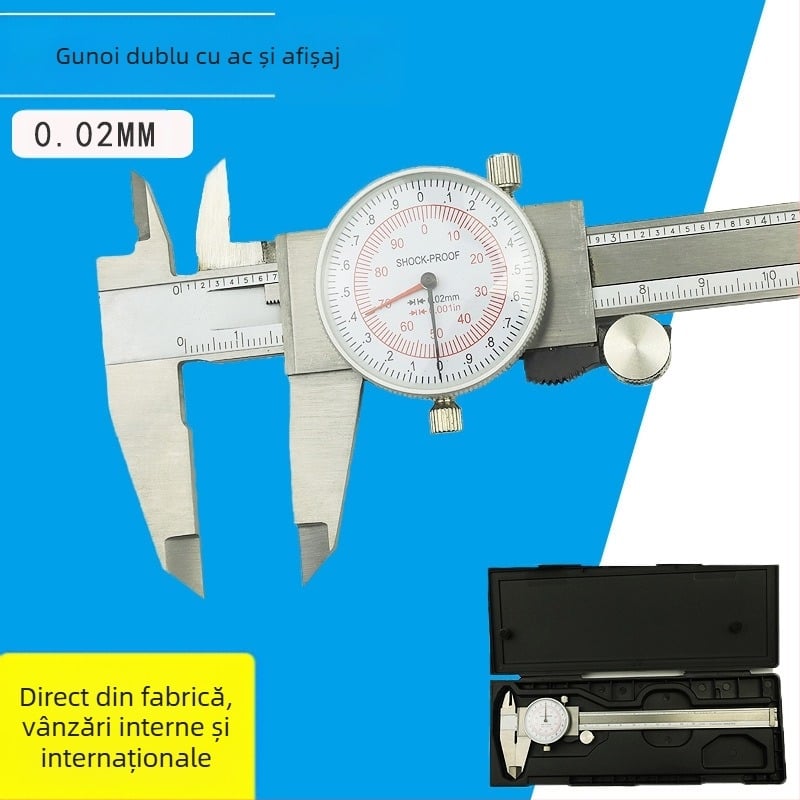 ETOPOO caliper vernier din oțel inoxidabil, scară duală mm/in, precizie 0,01 inchi