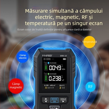 Detector EMF FNIRSI ERD-10 cu alarmă de doză personală pentru aparate de uz casnic