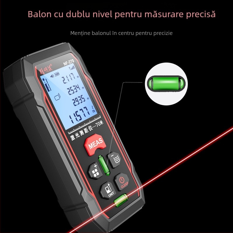 Precision rat NF-270 distanțier cu laser portabil pentru măsurători în interior