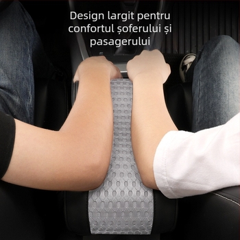 Tengli pernă pentru cotiera auto din piele și plasă, cu spumă cu memorie, suport central înălțat