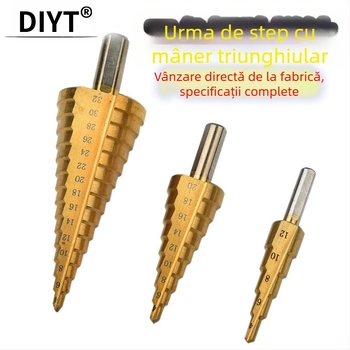 Set de burghie cu trepte Pagoda Diamond, 5 bucăți, din oțel cu carbon înalt, DIYT