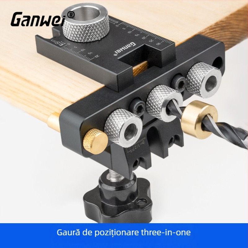 Unealtă de tâmplă trei în unu pentru poziționare și găurire în șanțuri, mini – Ganwei