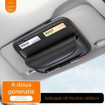 Organizator pentru viziera auto cu buzunar pentru ochelari și carduri – Piele PU, universal, durată de viață 3–5 ani