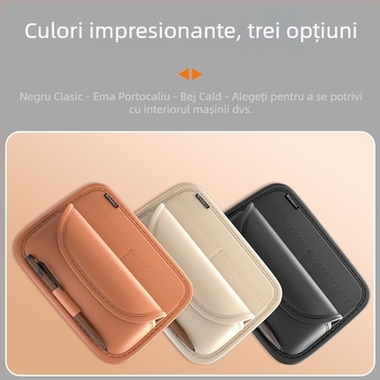Organizator pentru viziera auto cu buzunar pentru ochelari și carduri – Piele PU, universal, durată de viață 3–5 ani