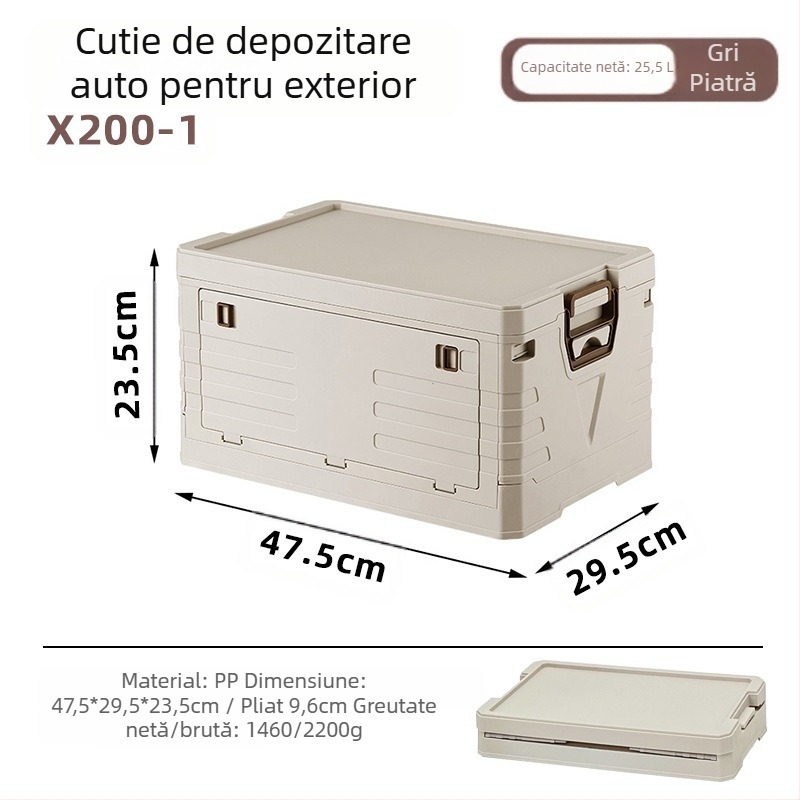Organizator portbagaj auto – cutie de depozitare spate, multifuncțională, pentru unelte, camping și echipament de pescuit.