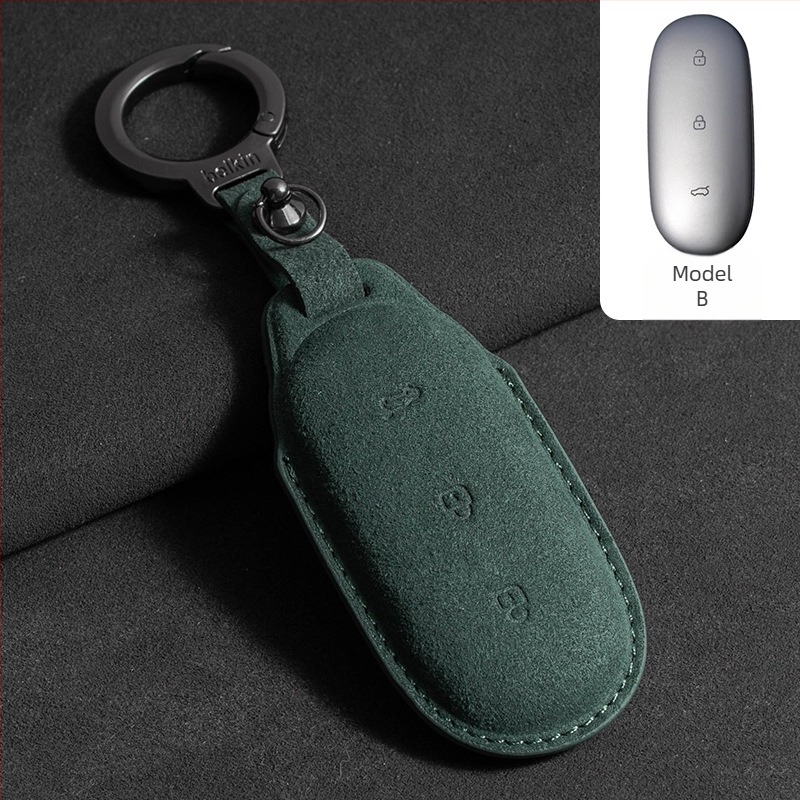 Husă de cheie pentru Ideal L7/L8/L9 Max și Ideal One — piele întoarsă, stil simplu, cu șnur de protecție și cataramă