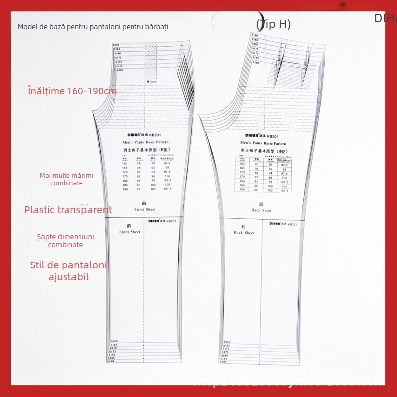 DIHAN KB201 pantaloni femei prototip șablon (brand: DIHAN; model: KB201; gen: feminin; import: Nu; autorizare IP: Nu)