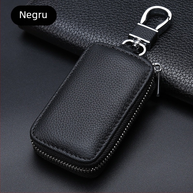Husa de chei auto din piele, model T0323, piele de vițel, universală, stil simplu