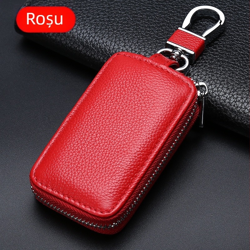 Husa de chei auto din piele, model T0323, piele de vițel, universală, stil simplu