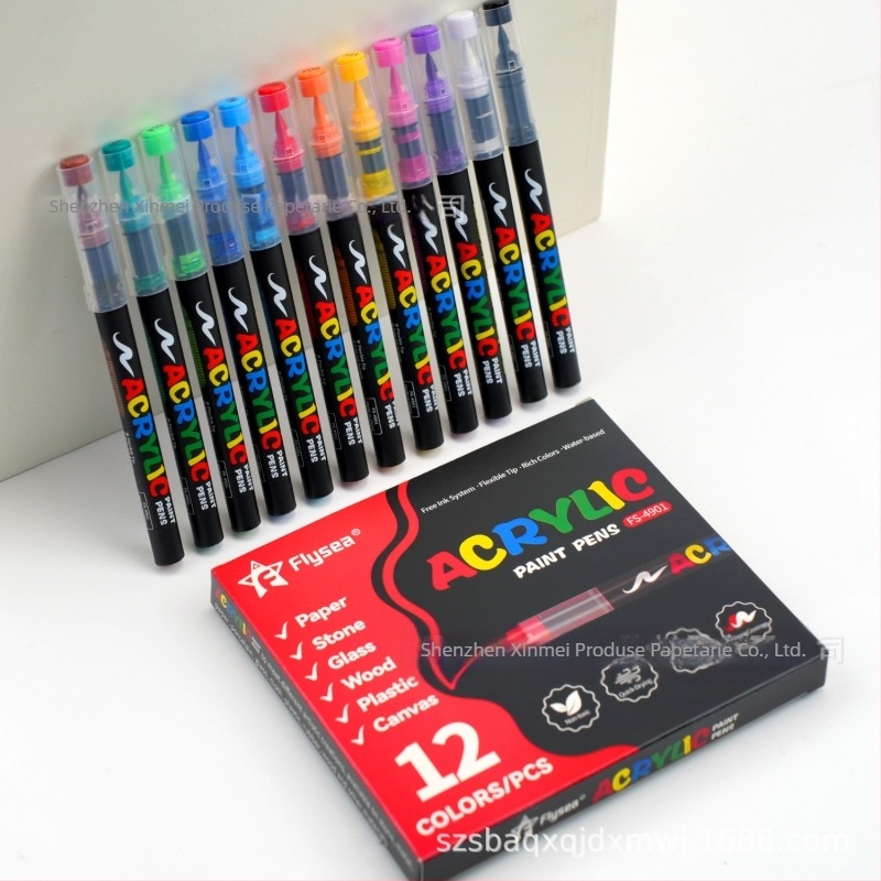 Marker acrilic Flysea, culori amestecate, marcă OEM, design neutru