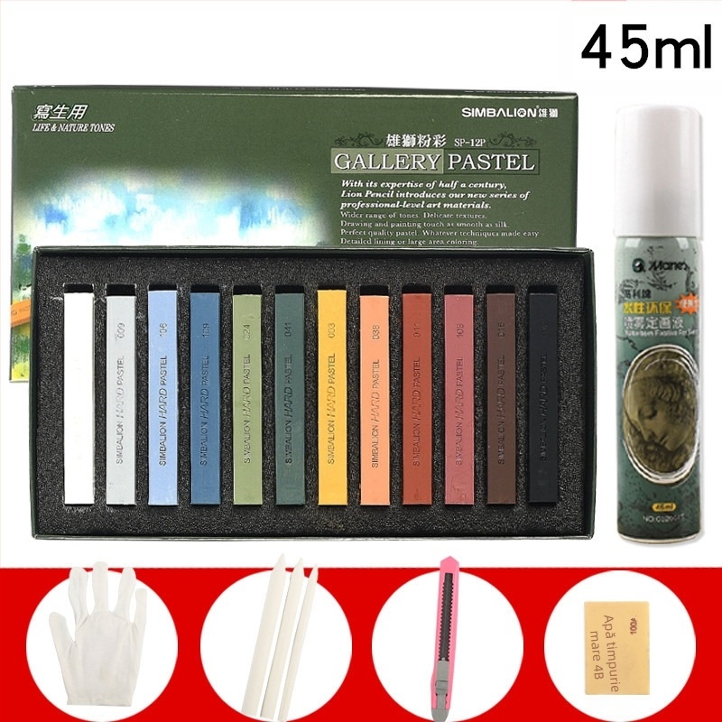 SIMBALION Lion SP-12S bețe pastel moi pentru schițe și desen, destinat elevilor de artă