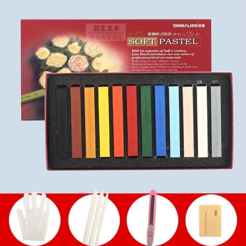 SIMBALION Lion SP-12S bețe pastel moi pentru schițe și desen, destinat elevilor de artă