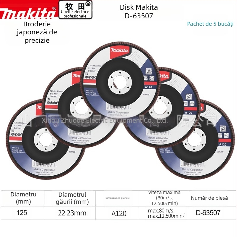 Makita disc abraziv din pânză pentru polizor unghiular – lustruire, viteză maximă 80, duritate A