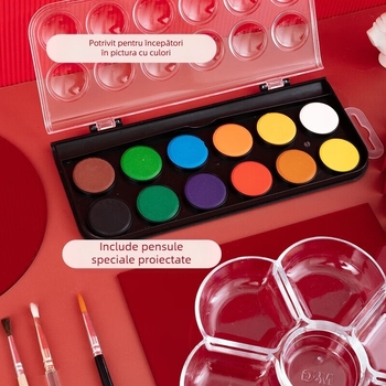 Set gouache pigmenți solizi pentru pictură — Morning Light ambalaj în cutie, materiale de bază