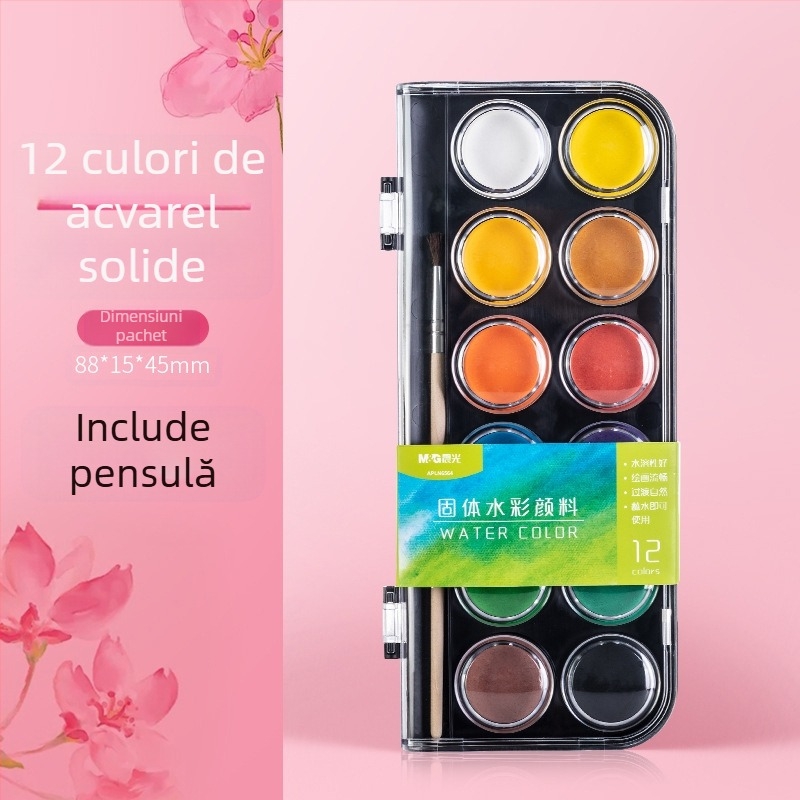 Set gouache pigmenți solizi pentru pictură — Morning Light ambalaj în cutie, materiale de bază