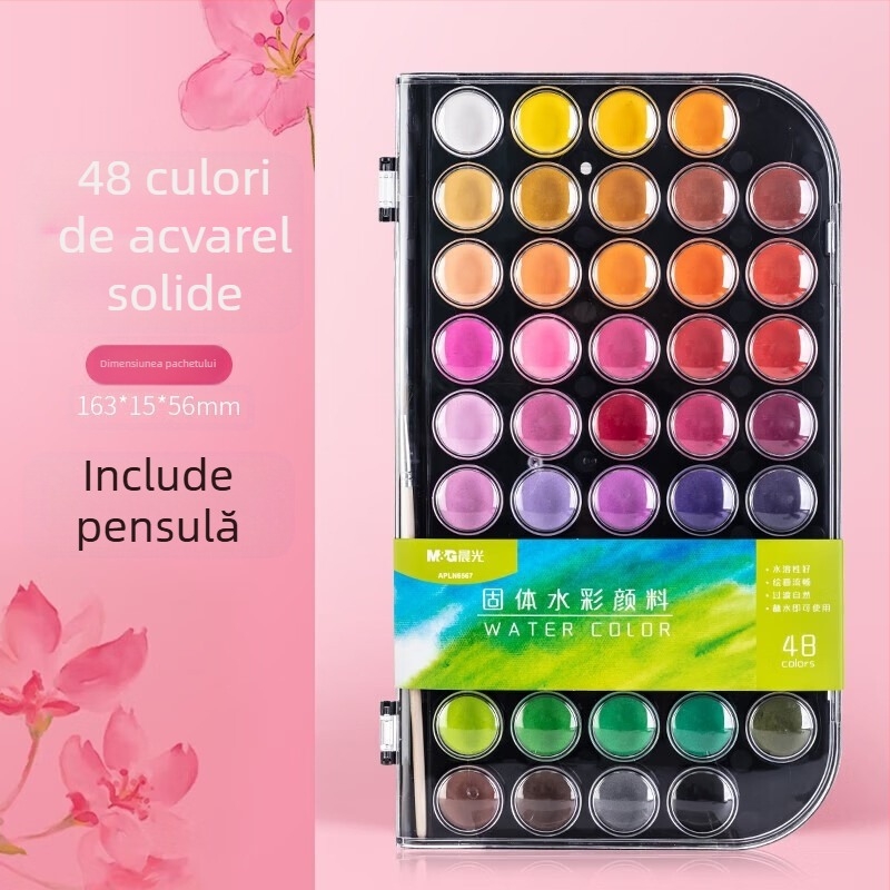 Set gouache pigmenți solizi pentru pictură — Morning Light ambalaj în cutie, materiale de bază