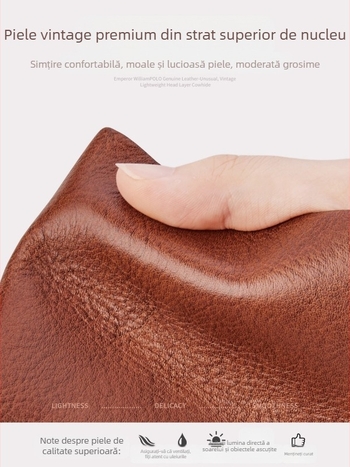 Portofel King Paul din piele naturală, piele de vită prim strat, protecție RFID, stil business, monocrom