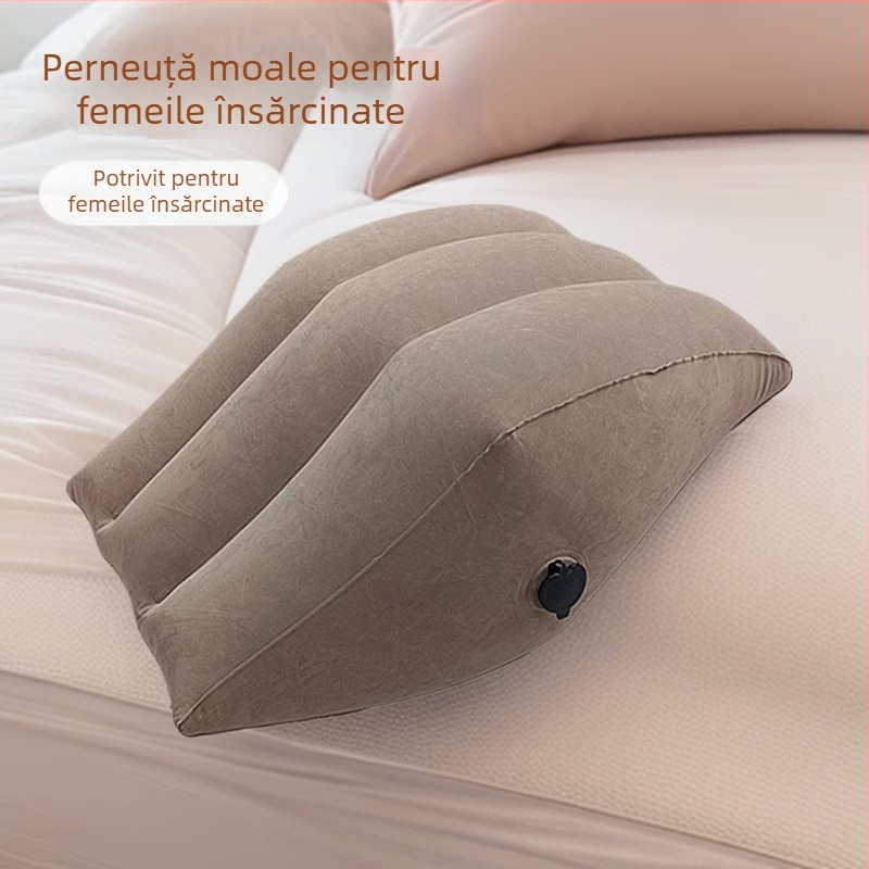 Pernă gonflabilă pentru picior, din PVC ecologic; grosime 0,4 mm; stil romb simplu; greutate 0,65 kg; marcă KX, model 234071