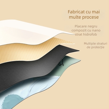 Umbrelă pliabilă cu trei secțiuni, 16 arcuri, mâner din lemn, țesătură 210T, UPF peste 50, deschidere manuală, stil japonez retro