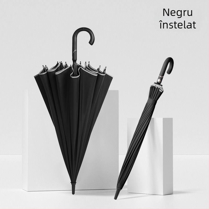 Umbrelă publicitară cu model floral, ramă 16 brațe, mâner lung, deschidere automată, închidere semi-automată, imprimare logo, țesătură 190T