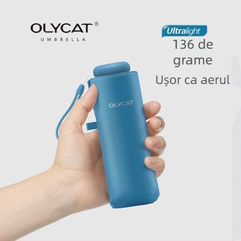 Olycat Umbrelă Pliabilă Ultra-Ușoară — Protecție UV UPF50+, Cadru din fibră cu 8 spițe, 210T țesătură Impact, Țeavă din aliaj, Mâner din plastic, Deschidere/închidere manuală, 280 g