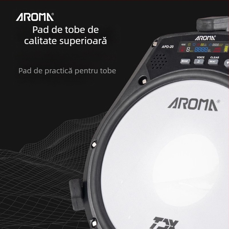 APD-20 Pad mut pentru tobă – pad de practică din ABS pentru începători, accesorii pentru tobă AROMA