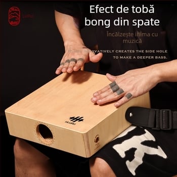 Lu ru Box Drum trei în unu – ambalare profesională, tambur box din lemn pentru călătorii, tambur șezător