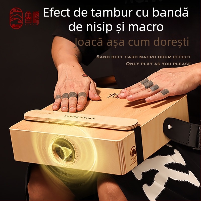 Lu ru Box Drum trei în unu – ambalare profesională, tambur box din lemn pentru călătorii, tambur șezător