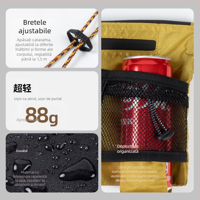 PLAY-KING Geantă Crossbody din Nylon pentru sporturi în aer liber – impermeabilă, ultraușoară, pliabilă, unisex, geantă pentru telefon