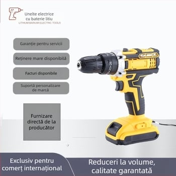 Rockita set bormașină cu impact și șurubelniță fără fir, baterie Li-ion de 21V, include baterie, încărcător și cutie din plastic, rotație înainte/înapoi