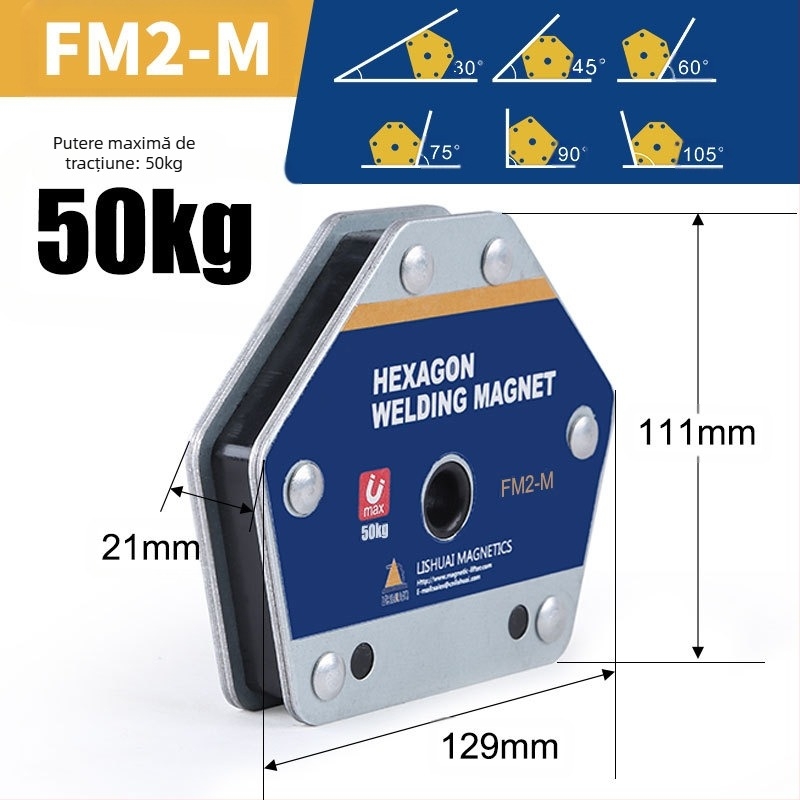 Pozitionator magnetic pentru sudură - Lishuai, forță de retenție 25 kg, dispozitiv de fixare pentru sudură