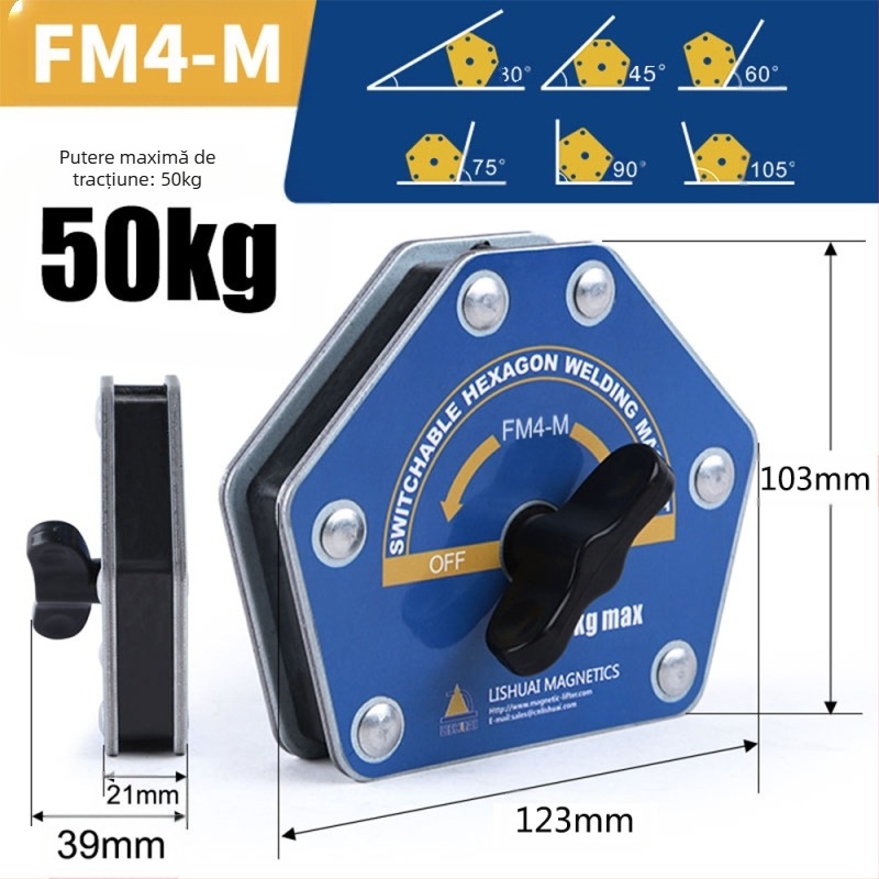 Pozitionator magnetic pentru sudură - Lishuai, forță de retenție 25 kg, dispozitiv de fixare pentru sudură