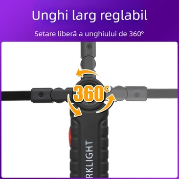 Lampa de lucru portabilă pentru exterior – sursă LED cu mai multe surse, reîncărcabilă, 10W, baterie 1200mAh, rotire de 360°, rază până la 500 m