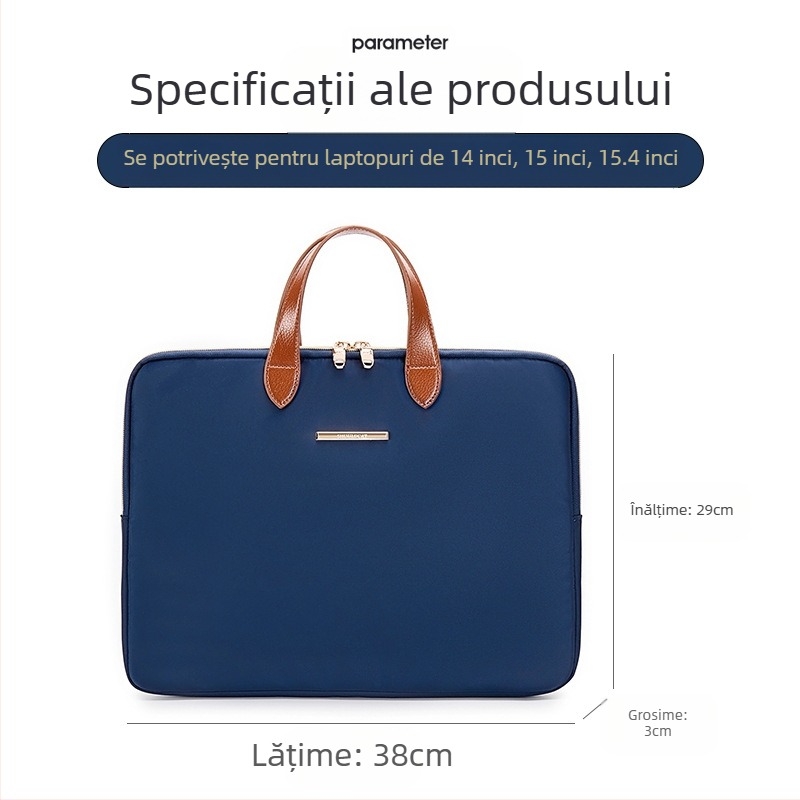 Geantă pentru laptop WINNER cu căptușeală interioară - respirabilă, impermeabilă și rezistentă la uzură; poliester cu microfibră; compatibilă cu Lenovo, Huawei MateBook 14, Dell, Asus