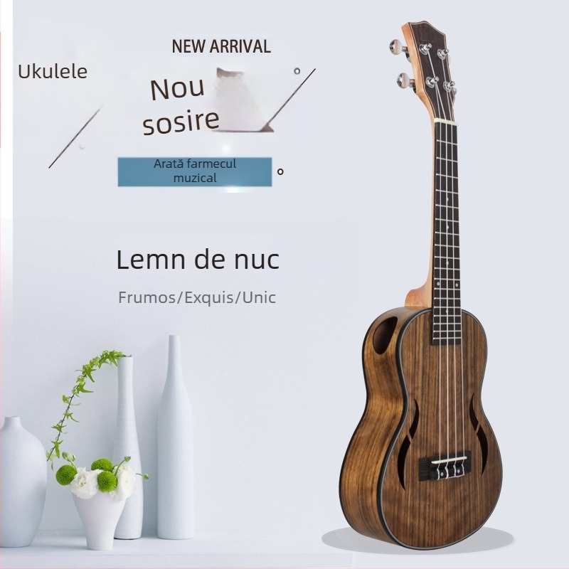 IRIN ukulele din lemn de nuc — modelele UK2360/UK2660/UK2170, pentru începători, ambalaj tavă