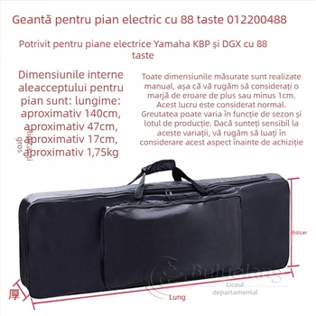 Geantă pentru pian digital cu 88 taste, rucsac Oxford, căptușeală 210D, mâner de purtare