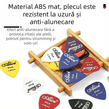 Alice 100 plectre pentru chitară și ukulele, ABS material, grosimi variate 0.58-1.5 mm