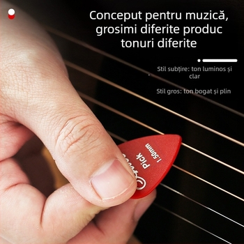 Alice 100 plectre pentru chitară și ukulele, ABS material, grosimi variate 0.58-1.5 mm