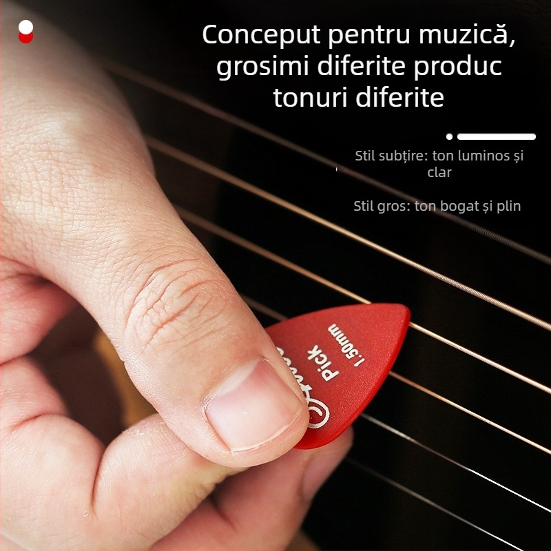 Alice 100 plectre pentru chitară și ukulele, ABS material, grosimi variate 0.58-1.5 mm