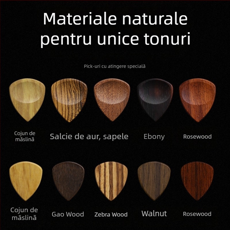 Cutie pentru plectre de chitară din lemn — cutie de depozitare, cutie cadou din lemn