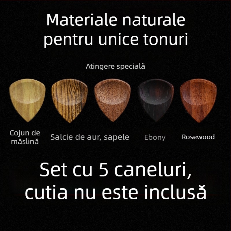 Cutie pentru plectre de chitară din lemn — cutie de depozitare, cutie cadou din lemn